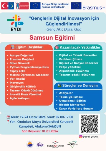 Erasmus+ EYDI Projesi Samsun Eğitim Başvuruları Başladı!