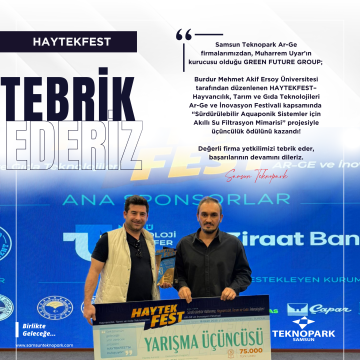 Ar-Ge Firmalarımızdan Green Future Group A.Ş., HAYTEKFEST’te Üçüncülük Ödülüne Layık Görüldü!