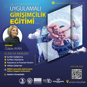 Samsun Büyükşehir Belediyesi’nden Gülsüm Ayan Tarafından 3 gün Sürmesi Planlanan “Uygulamalı Girişimcilik Eğitimi” Düzenlenecektir